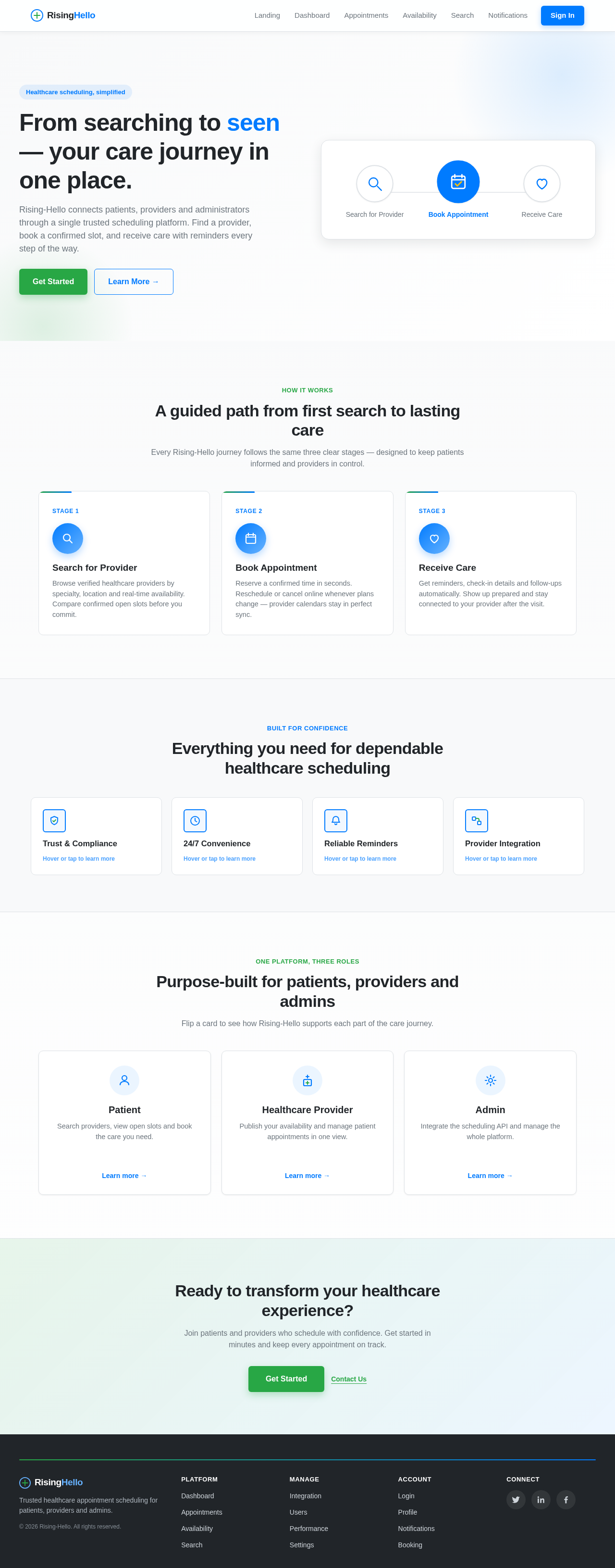 Landing design preview