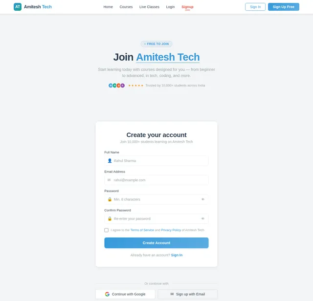 Signup