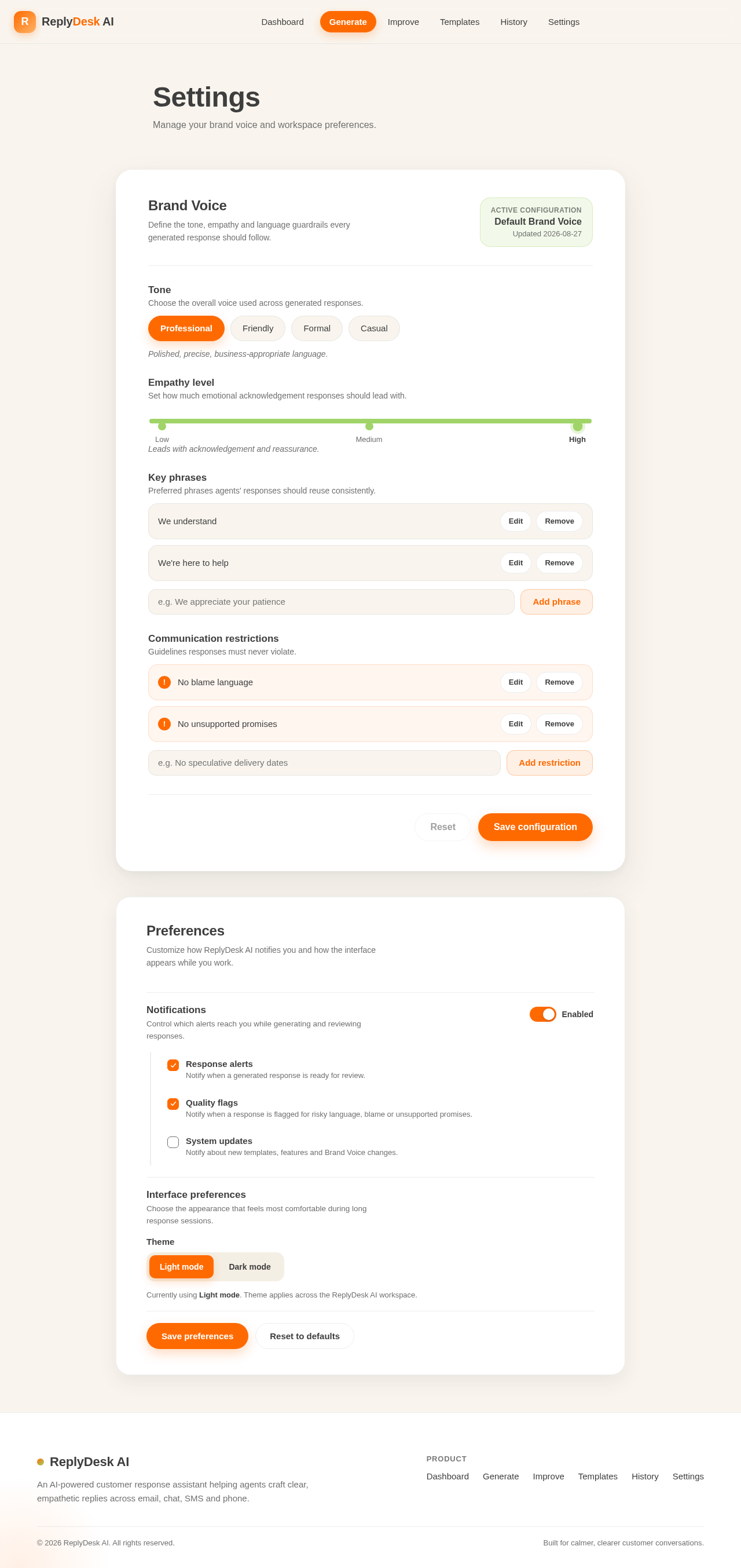 Settings design preview