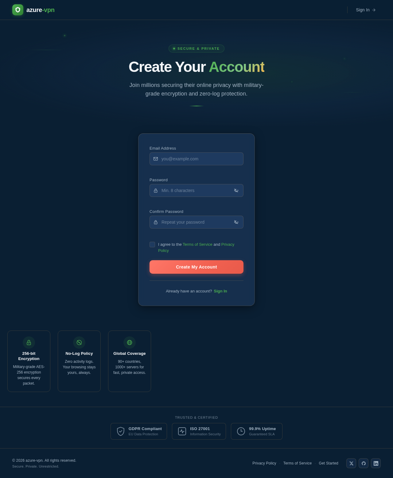 Signup design preview