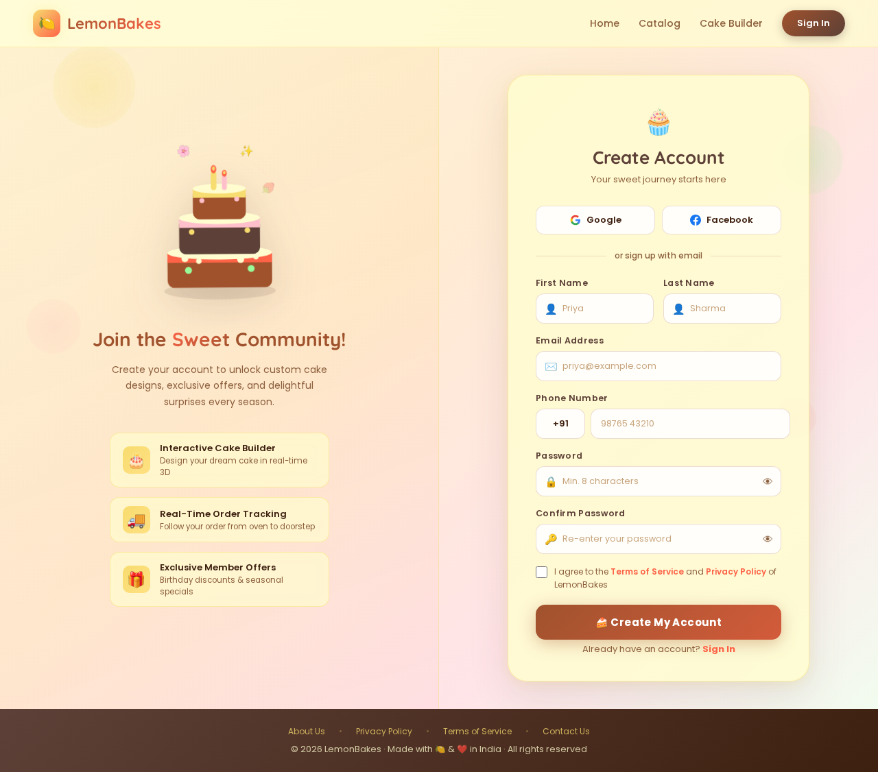 Signup design preview