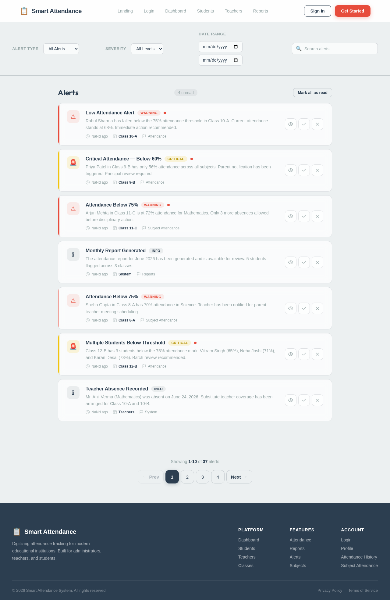 Alerts design preview