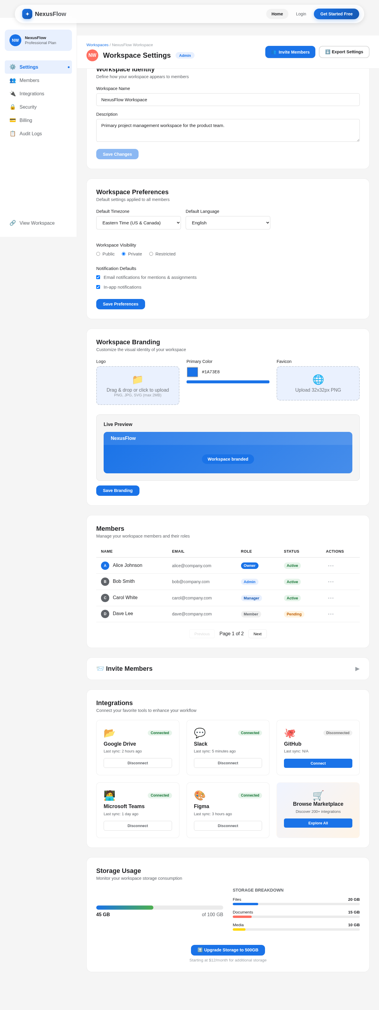 Workspace design preview
