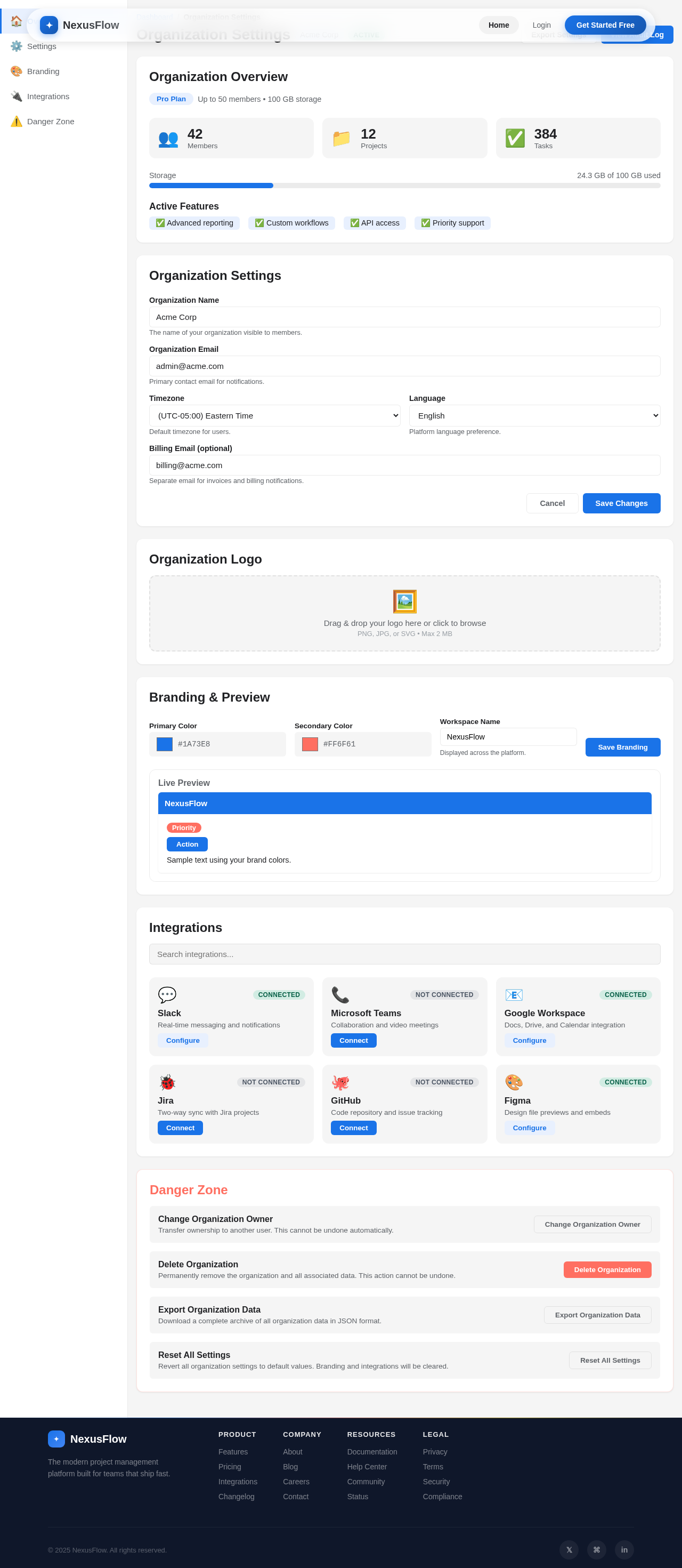 Organization design preview