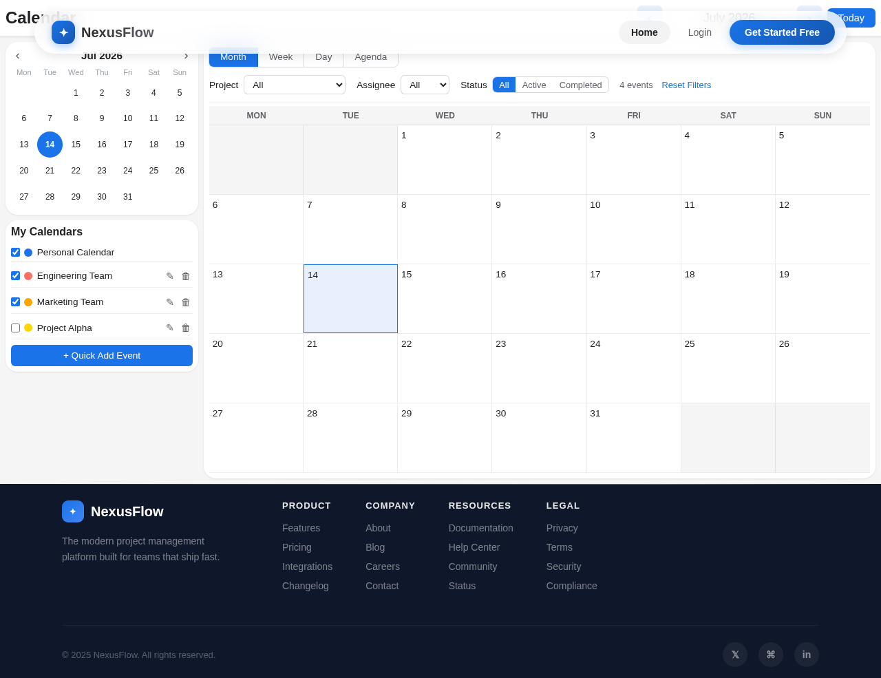 Calendar design preview