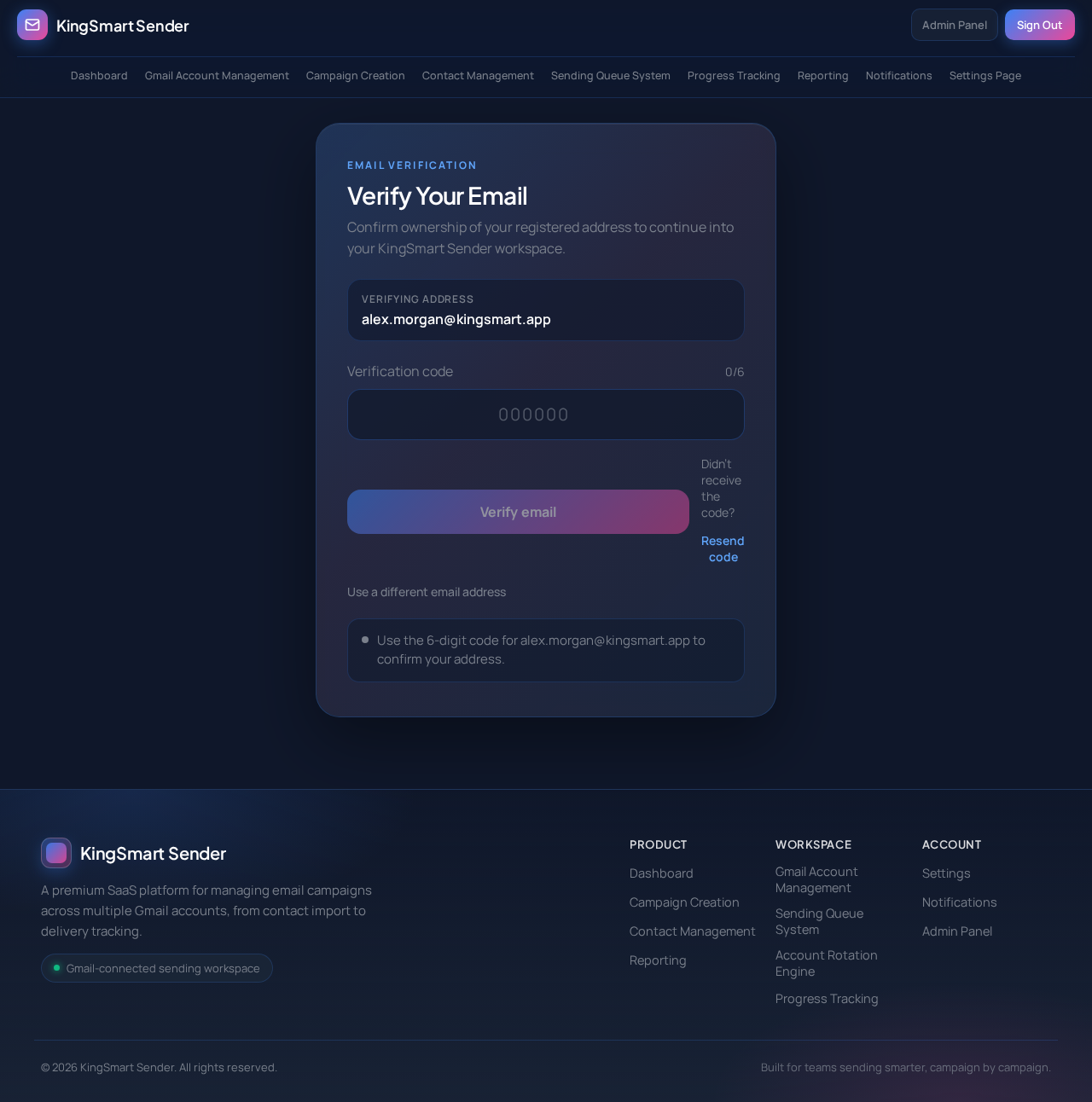 Email Verification Flow design preview