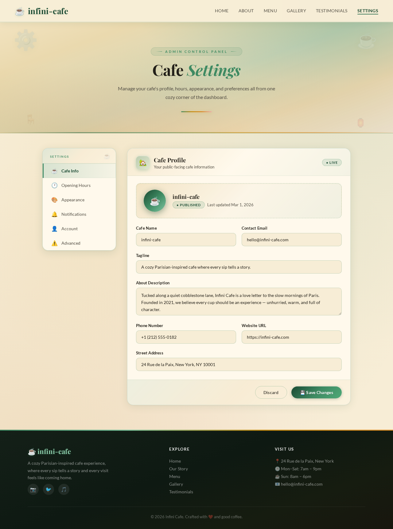 Settings design preview