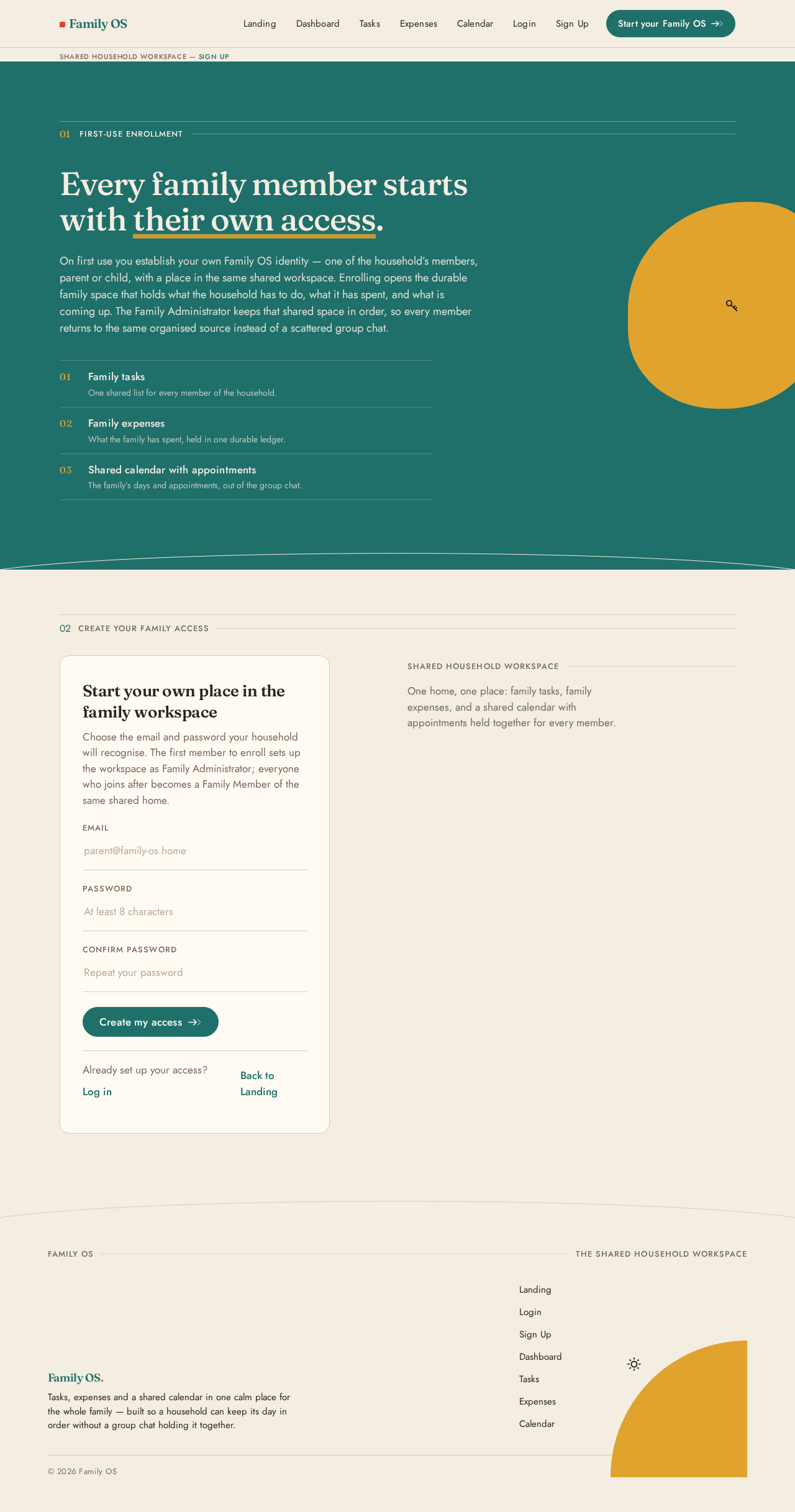 Sign Up design preview