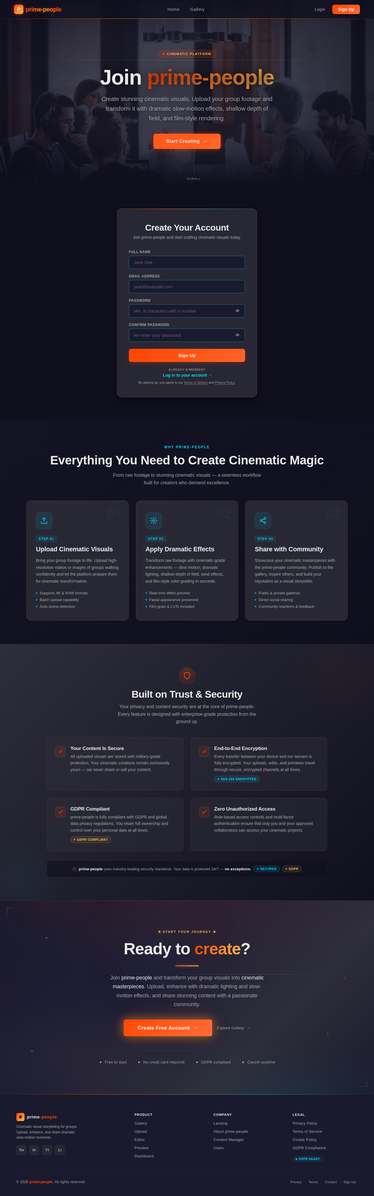 Signup design preview