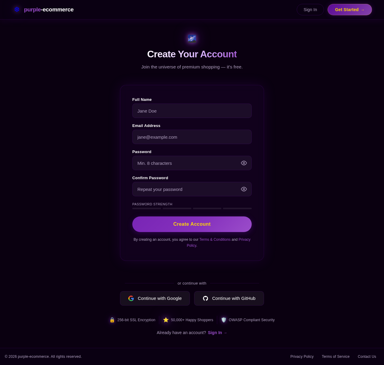 Signup design preview