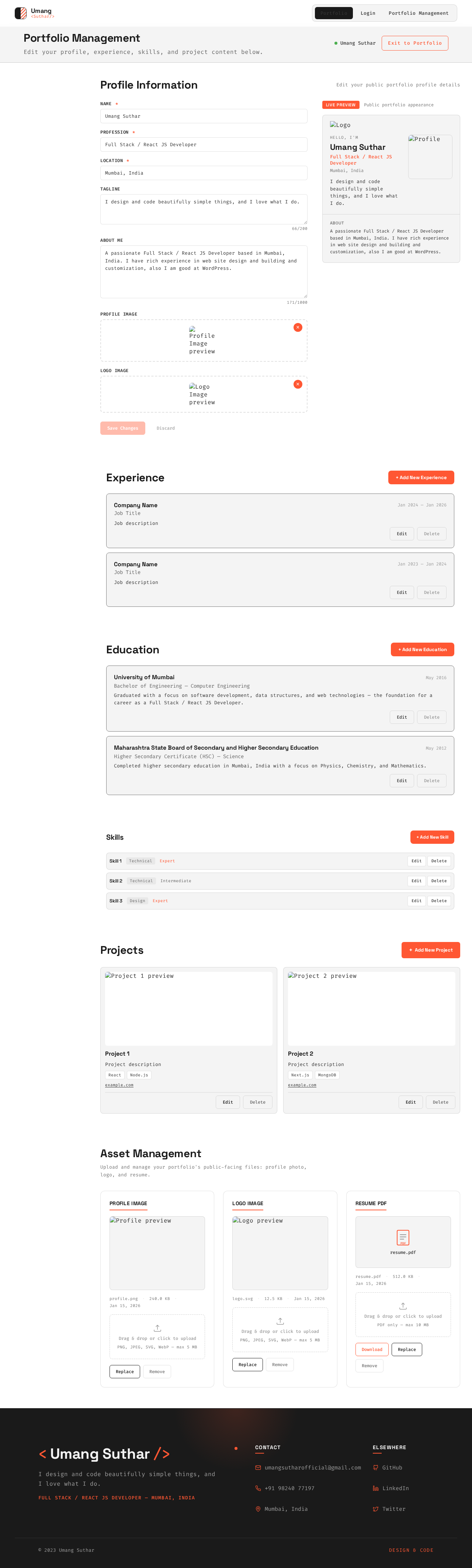 Portfolio Management design preview