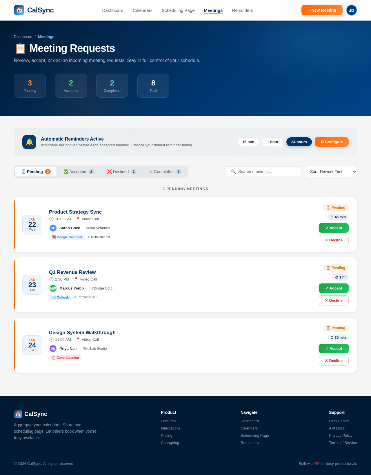 Meetings design preview