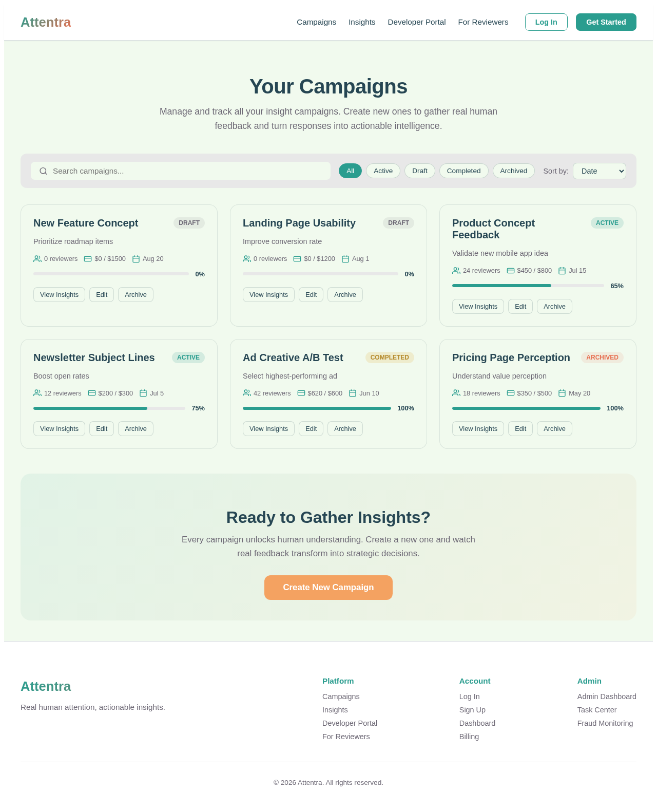 Campaigns design preview