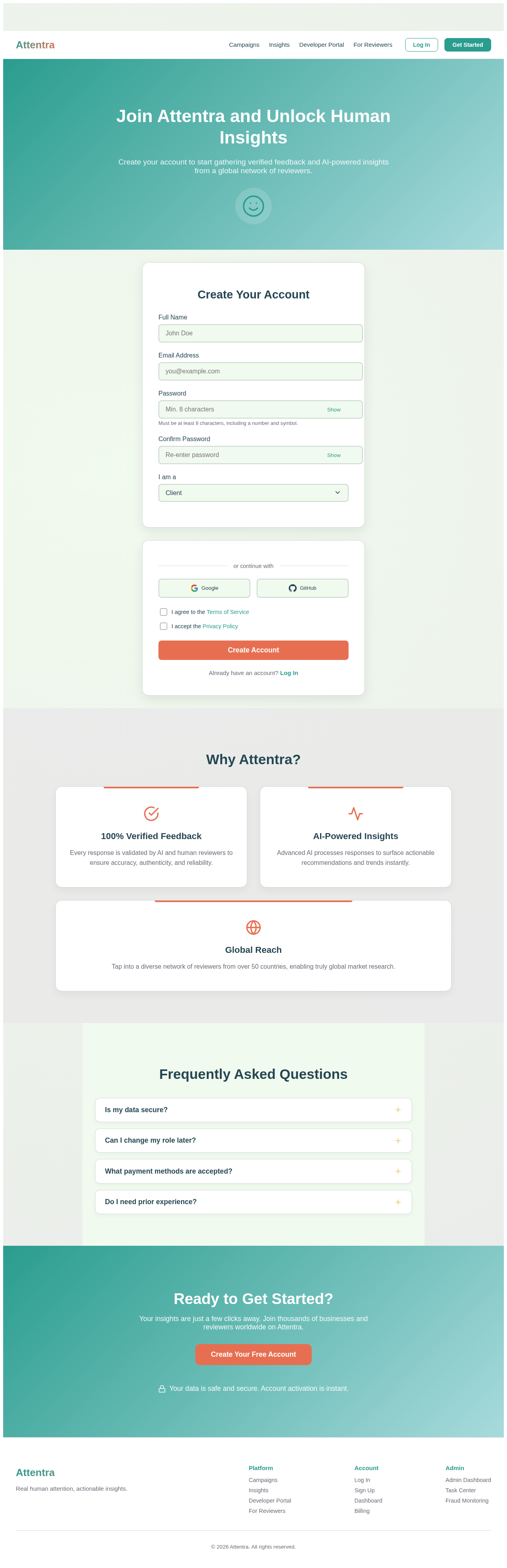 Signup design preview
