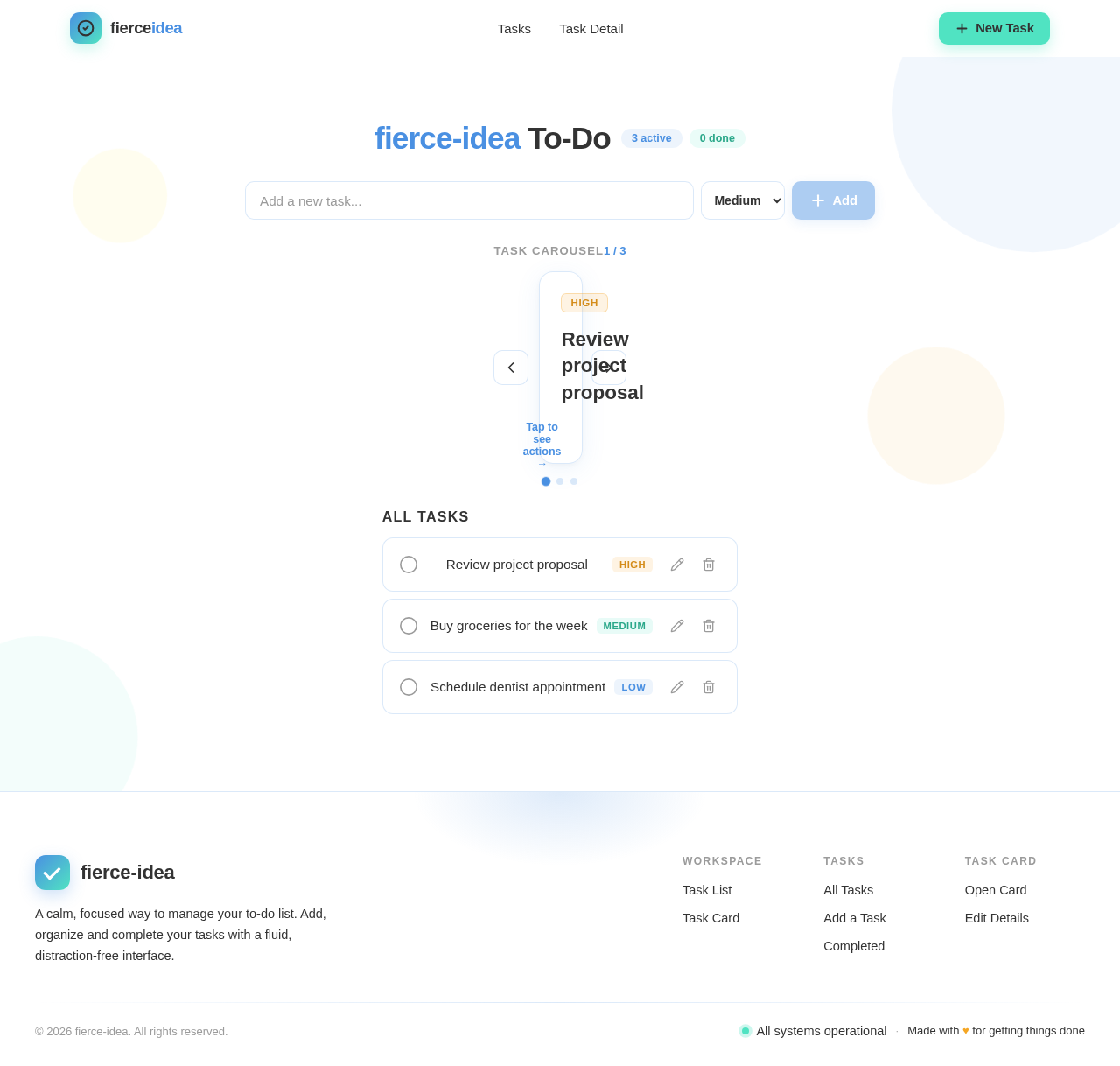 TaskCard design preview