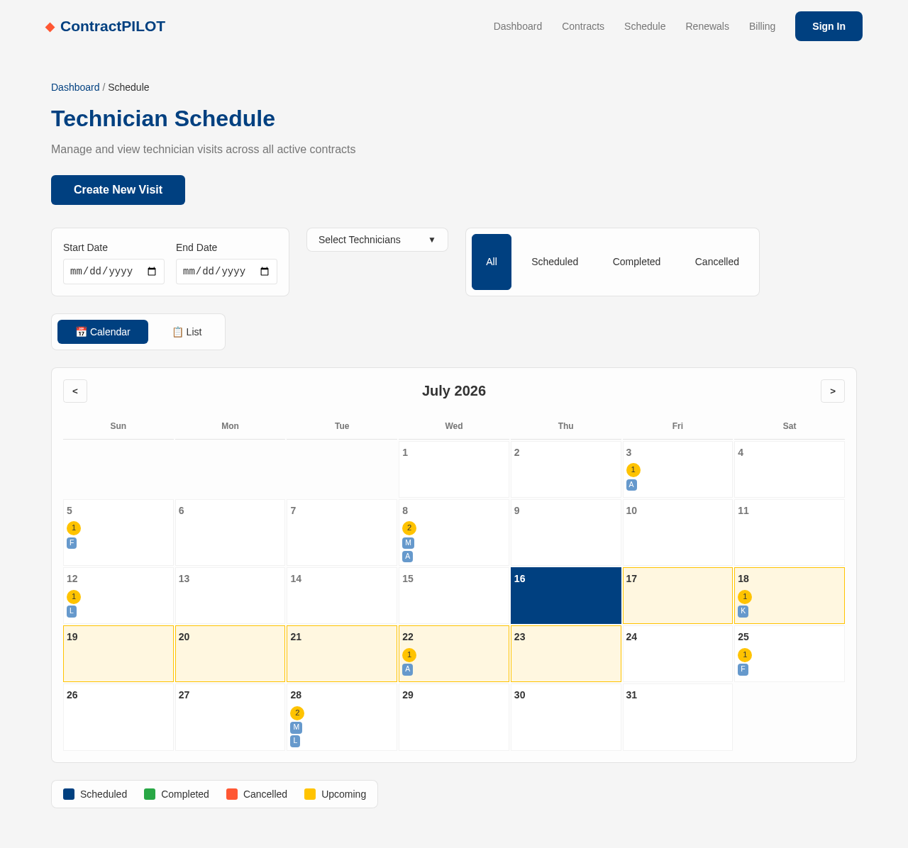 Schedule design preview