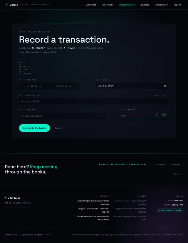 Transaction Entry