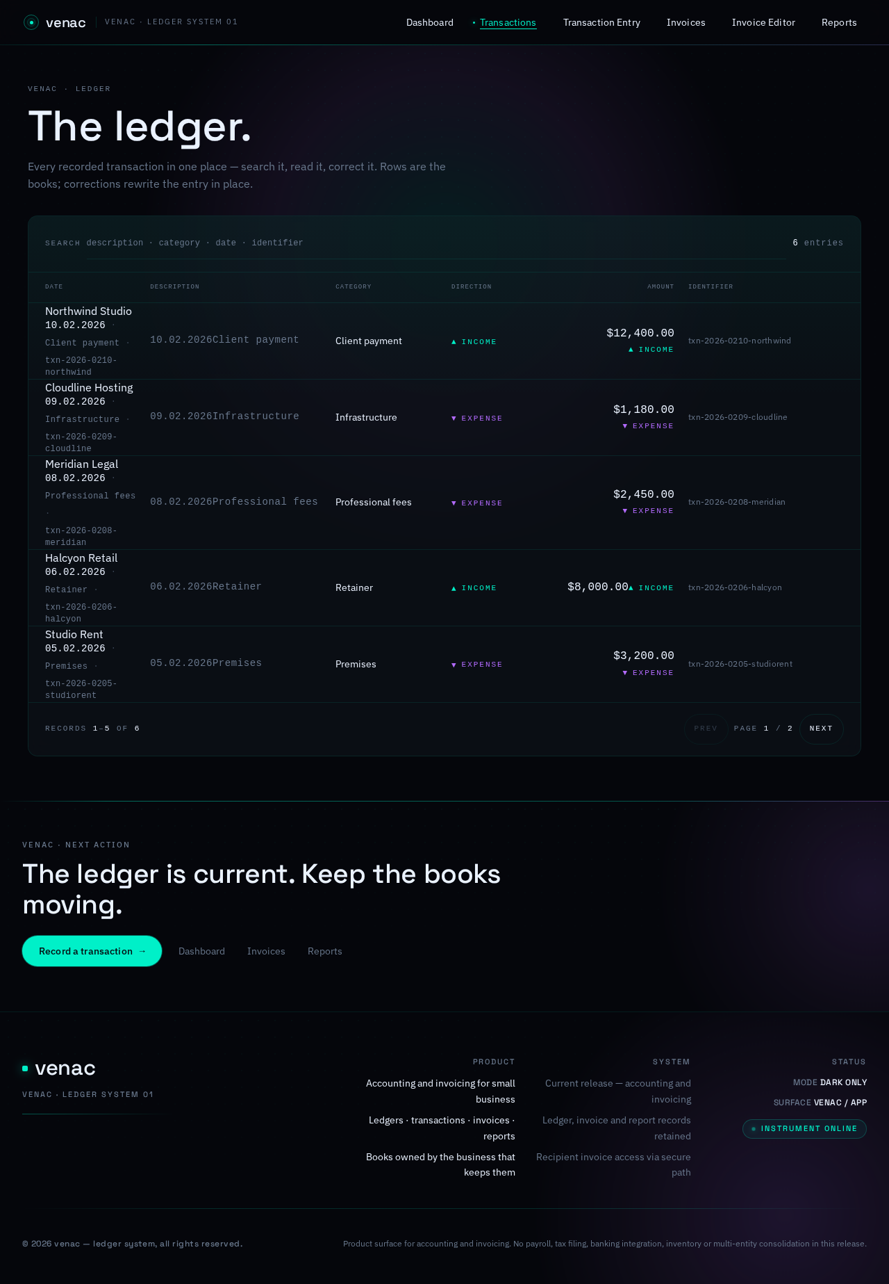 Transactions design preview