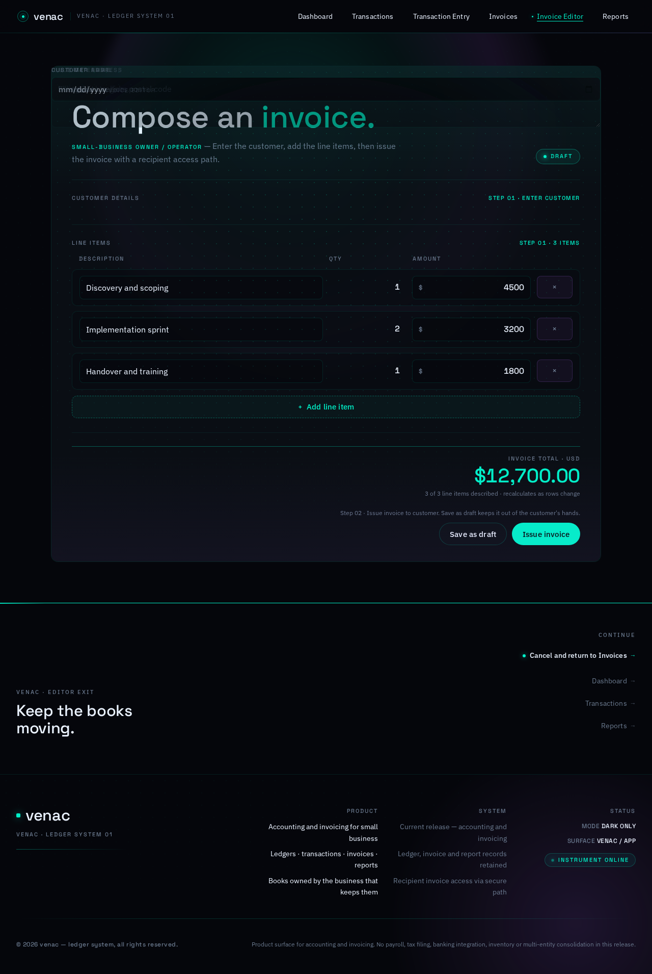 Invoice Editor design preview