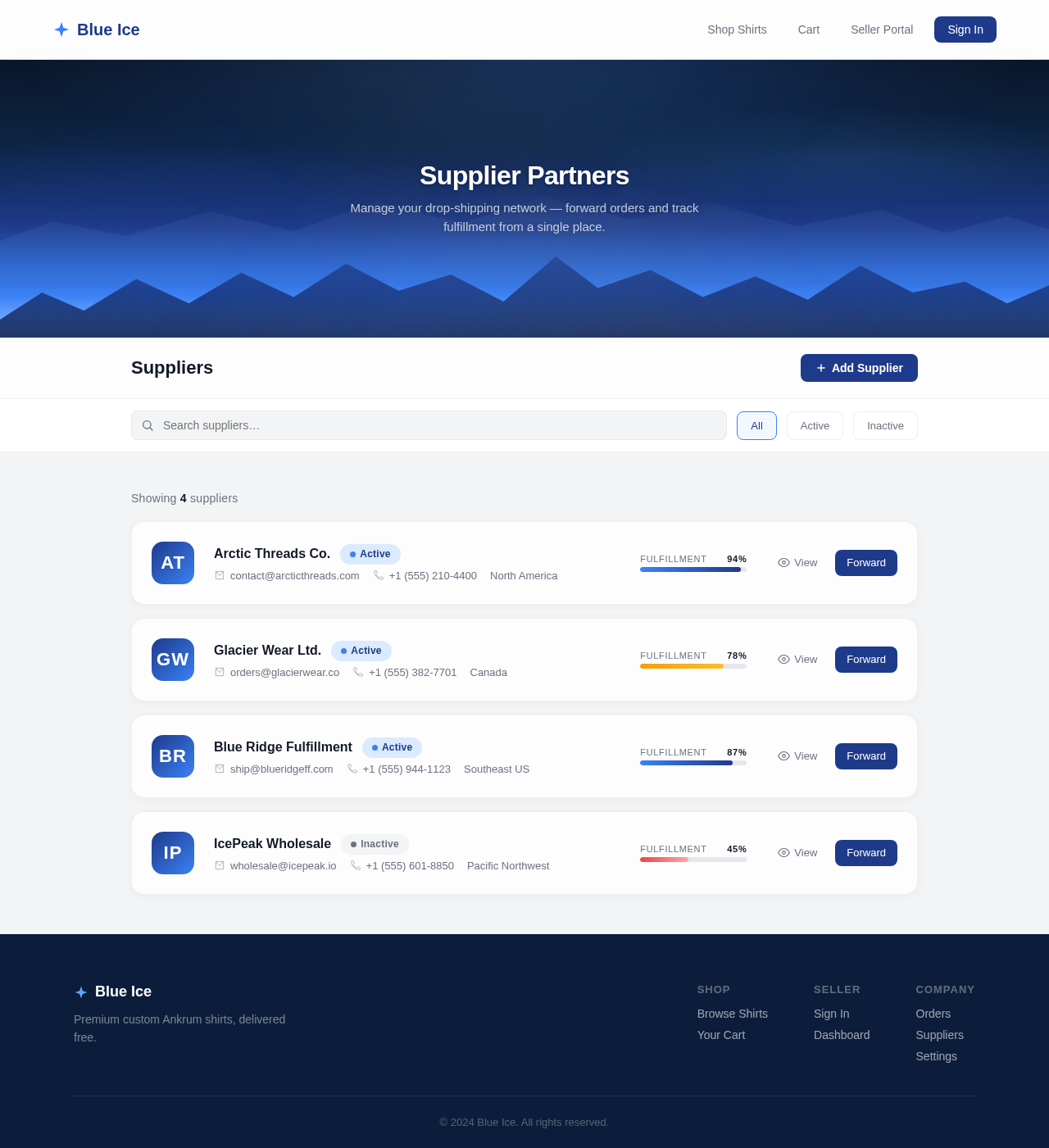 Suppliers design preview
