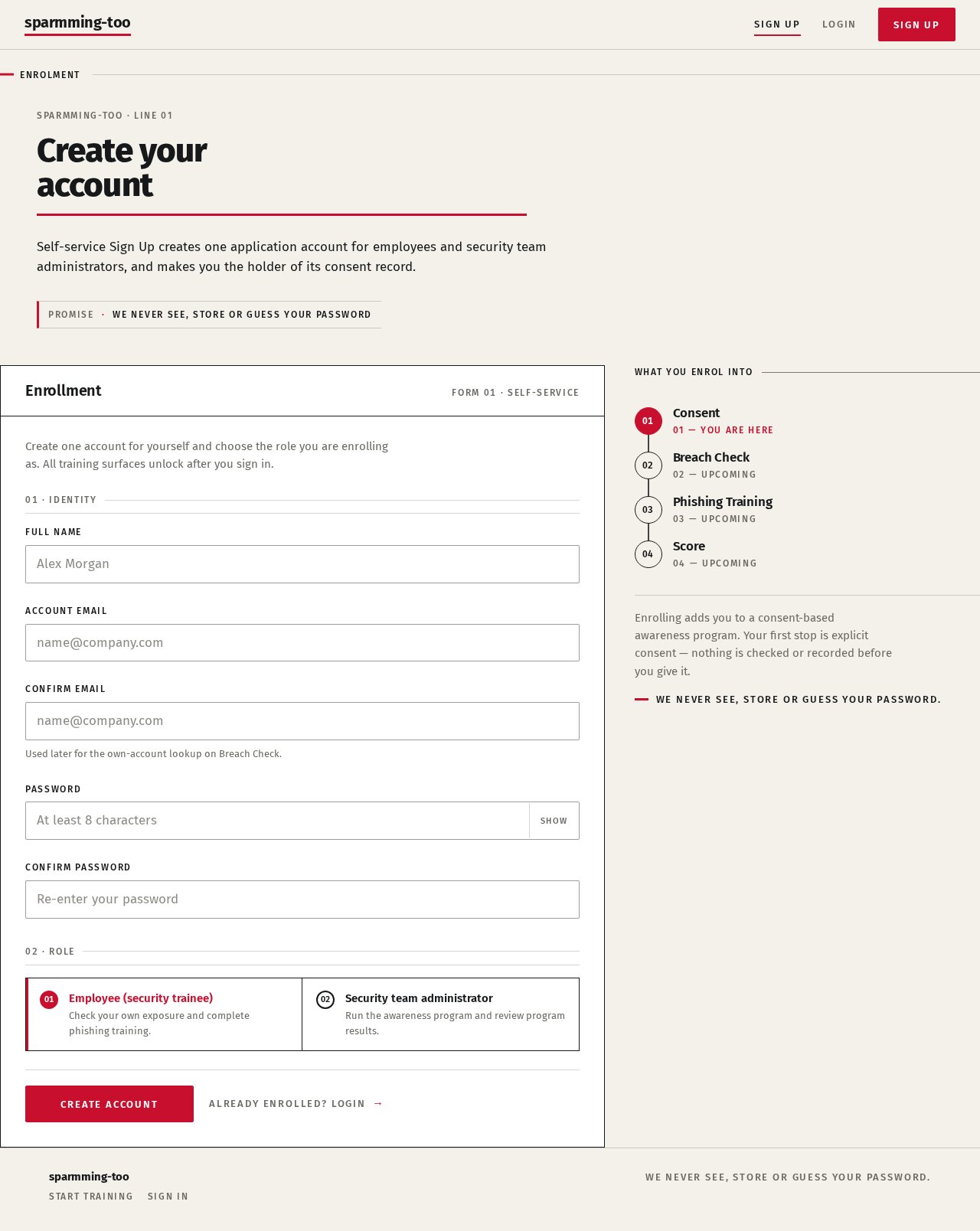 Sign Up design preview