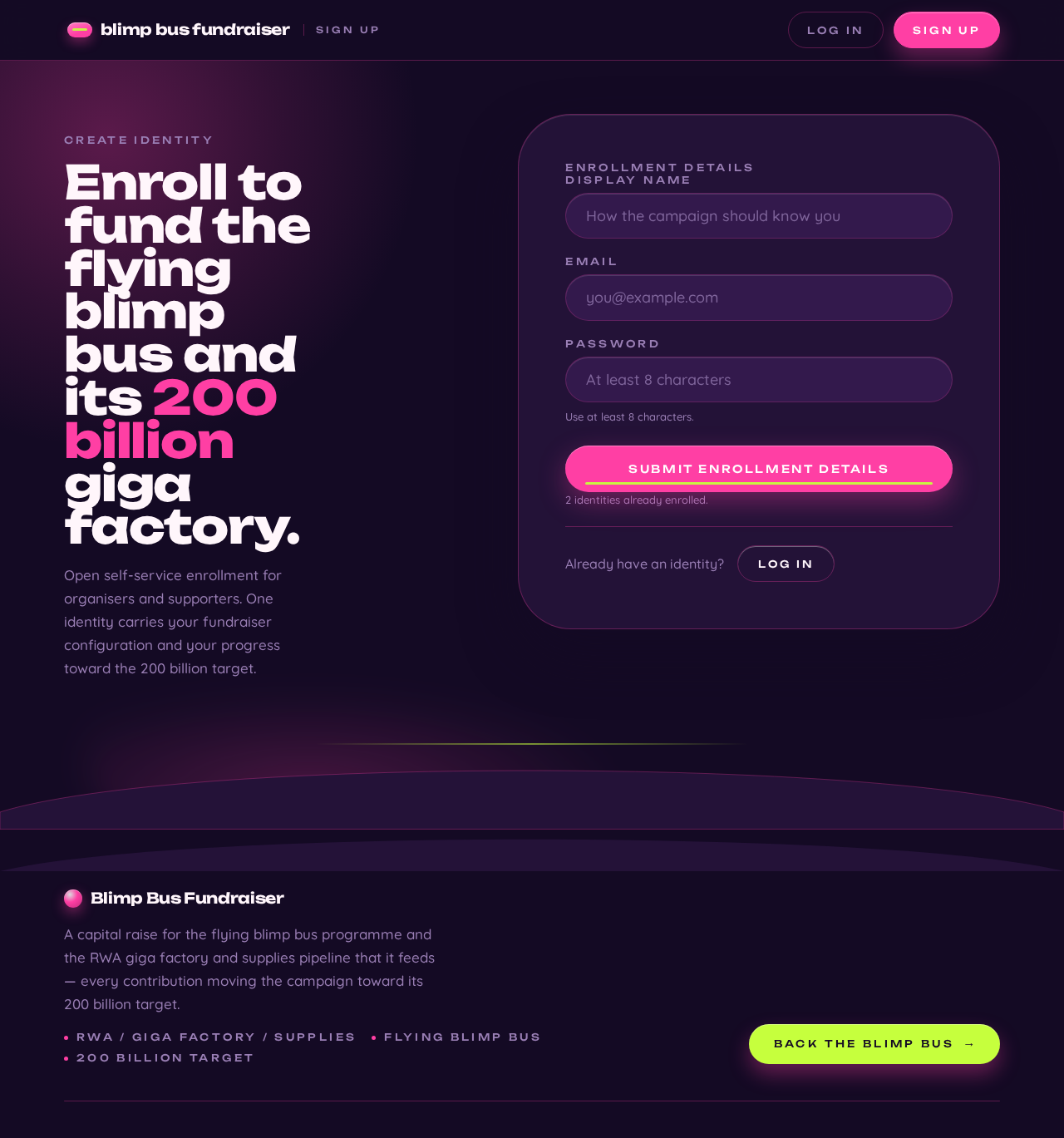Sign Up design preview