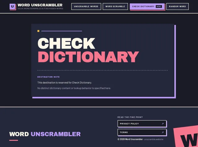 CHECK DICTIONARY