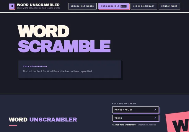 WORD SCRAMBLE
