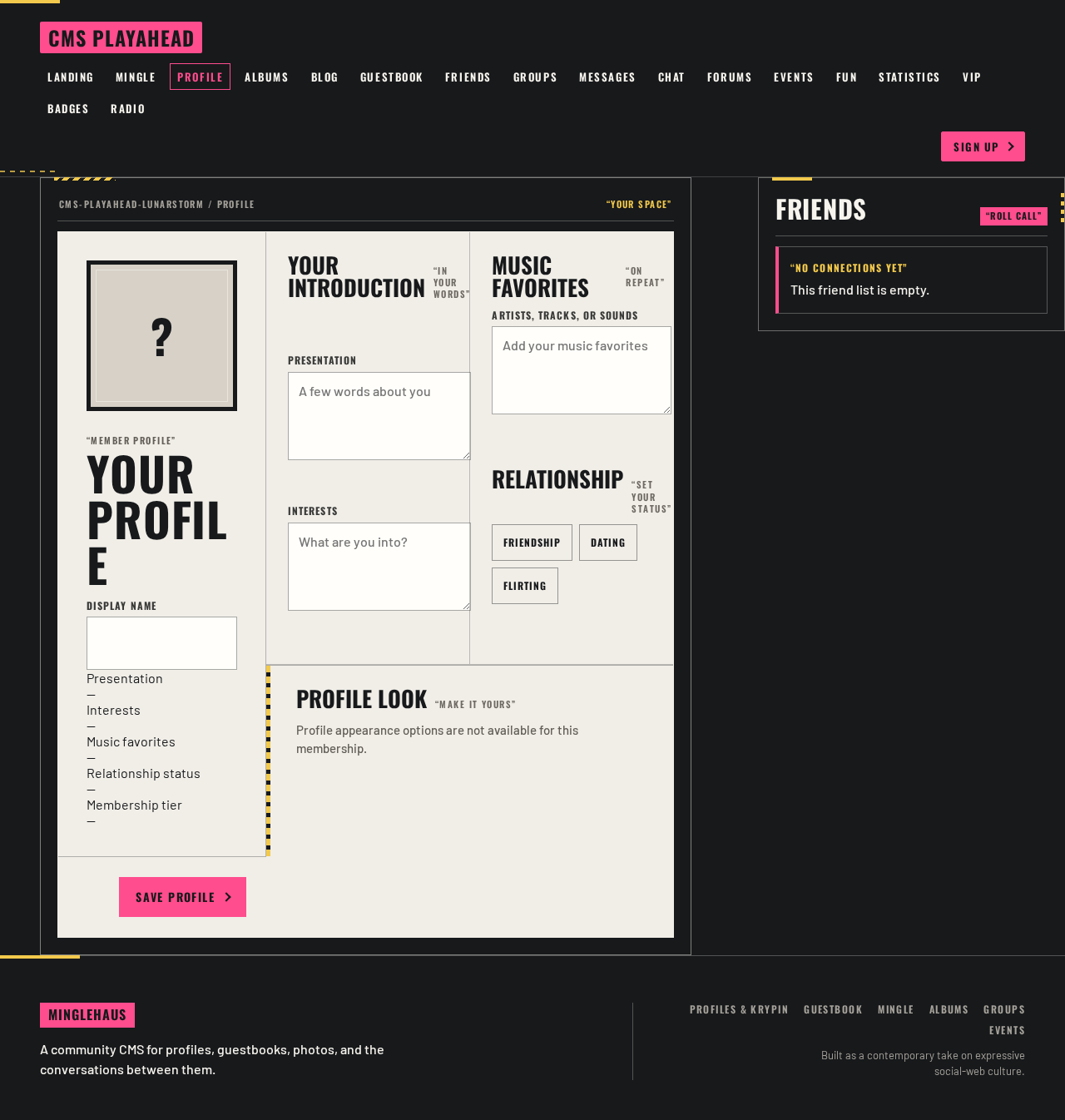 Profile design preview