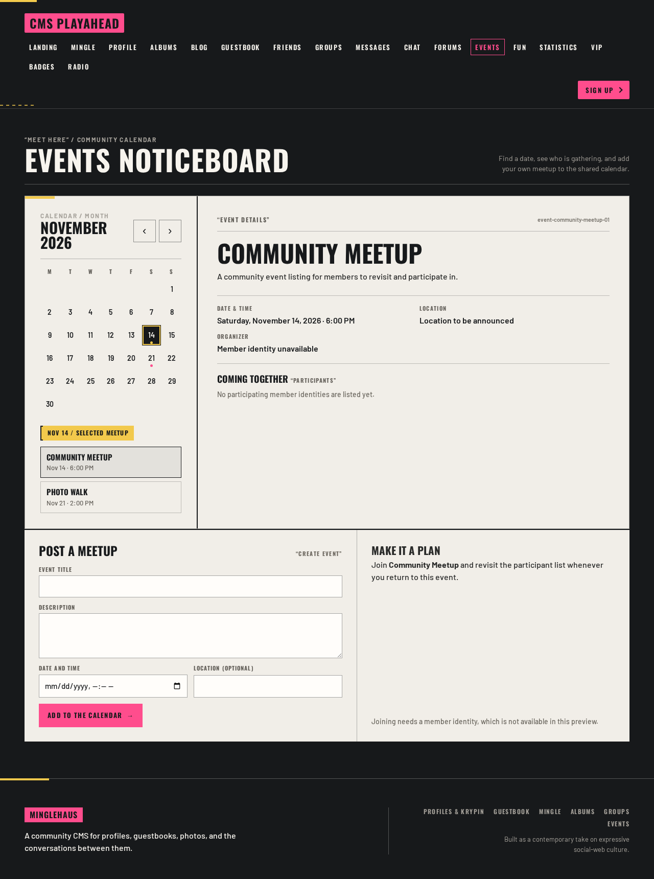 Events design preview