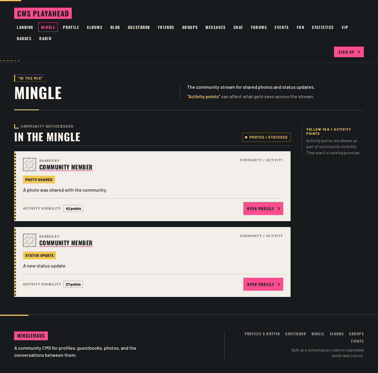 Mingle design preview