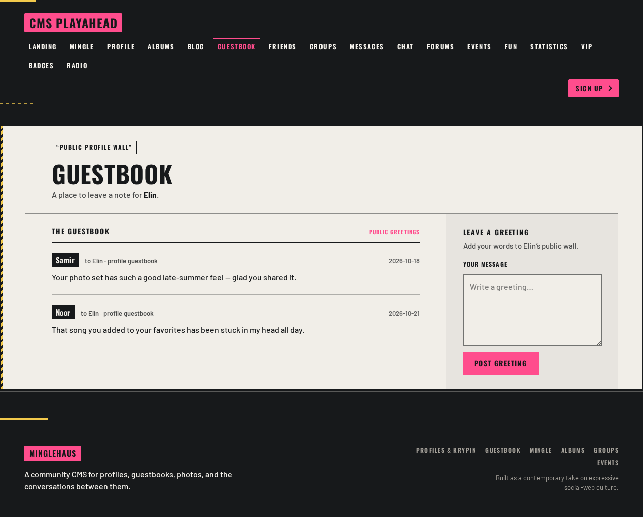 Guestbook design preview