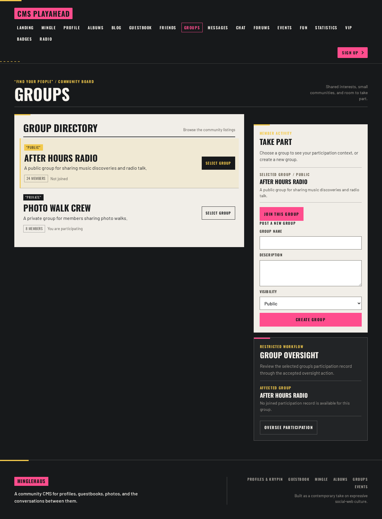 Groups design preview
