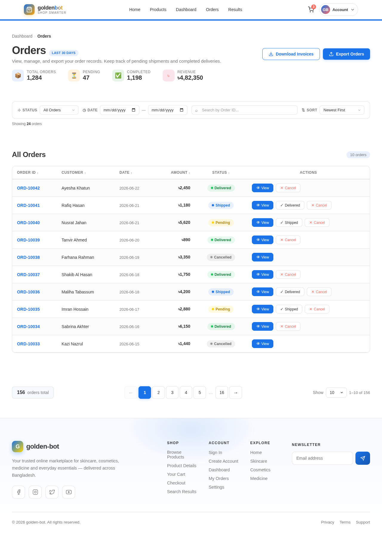 Orders design preview