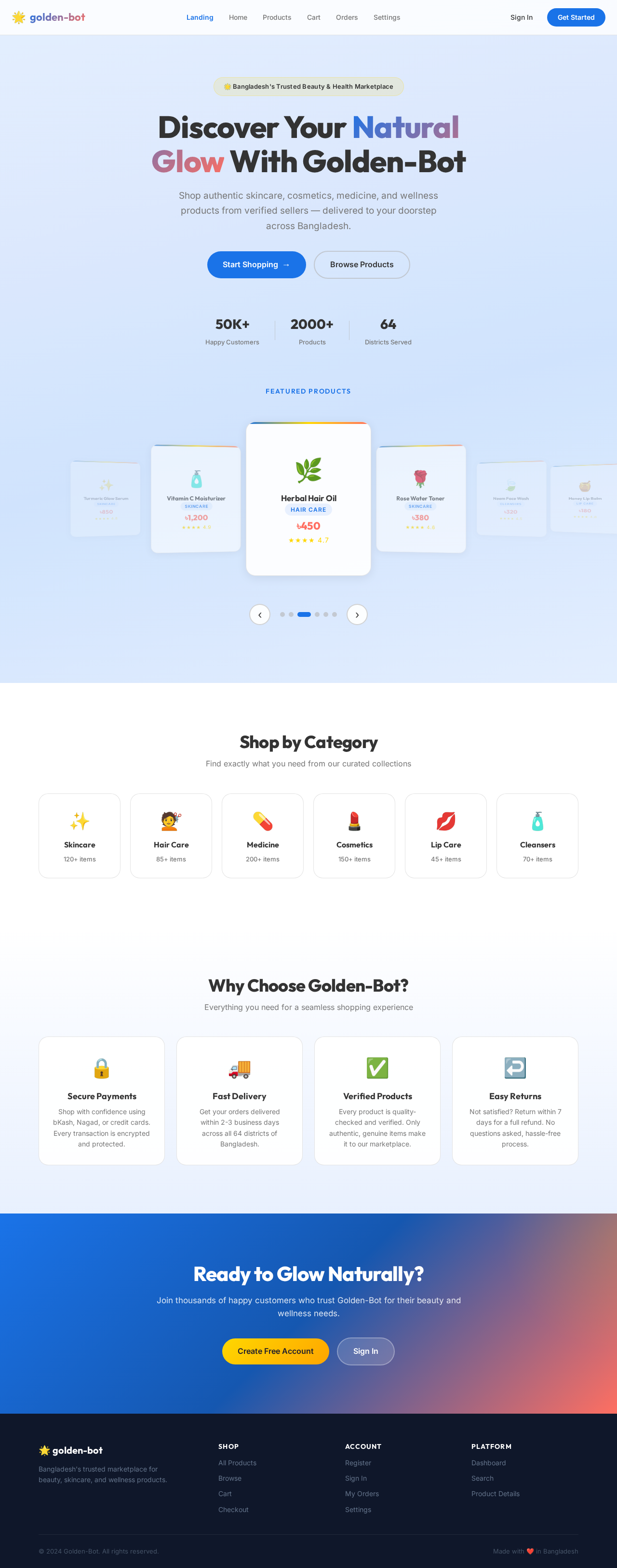 Landing design preview