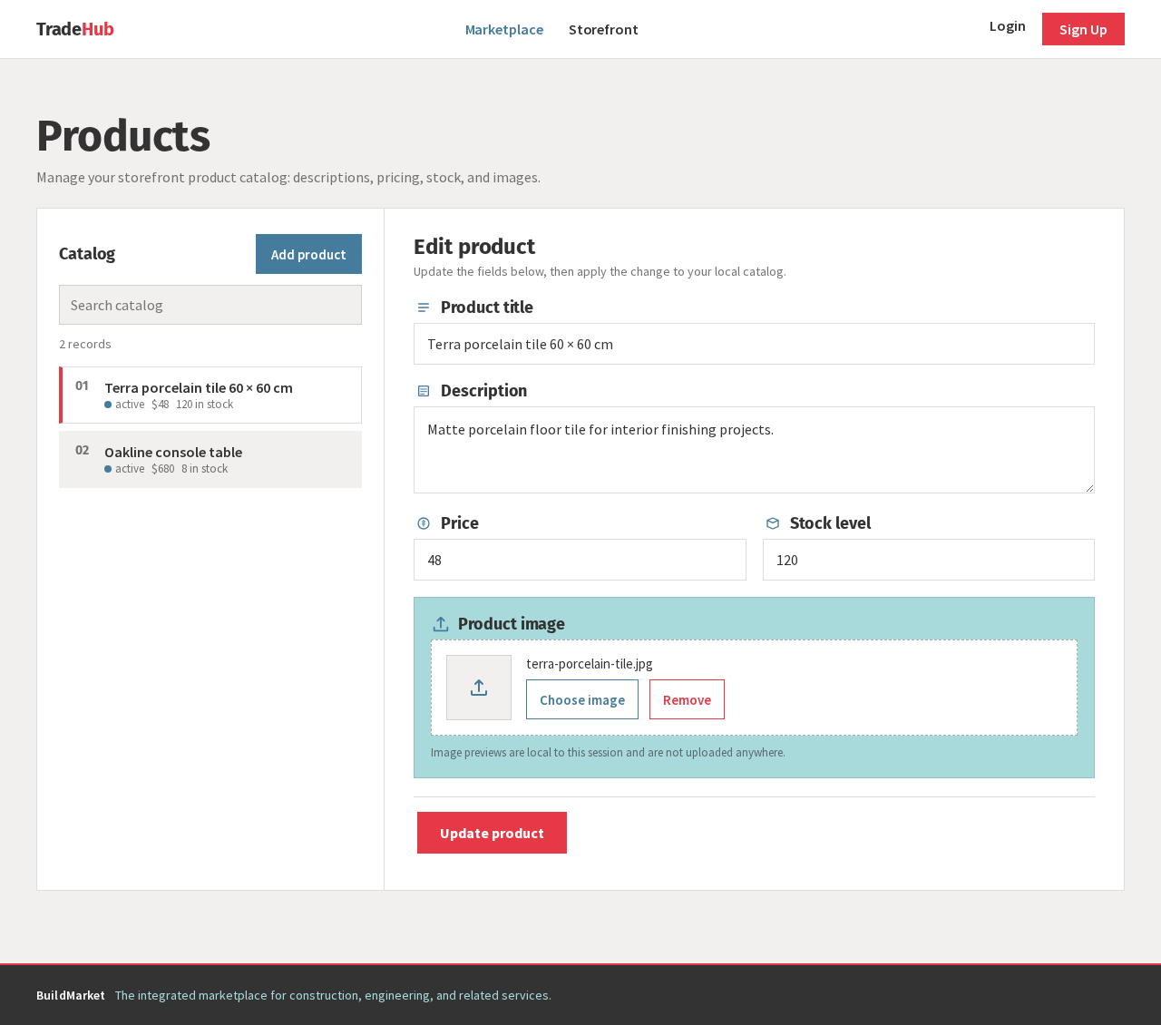 Products design preview