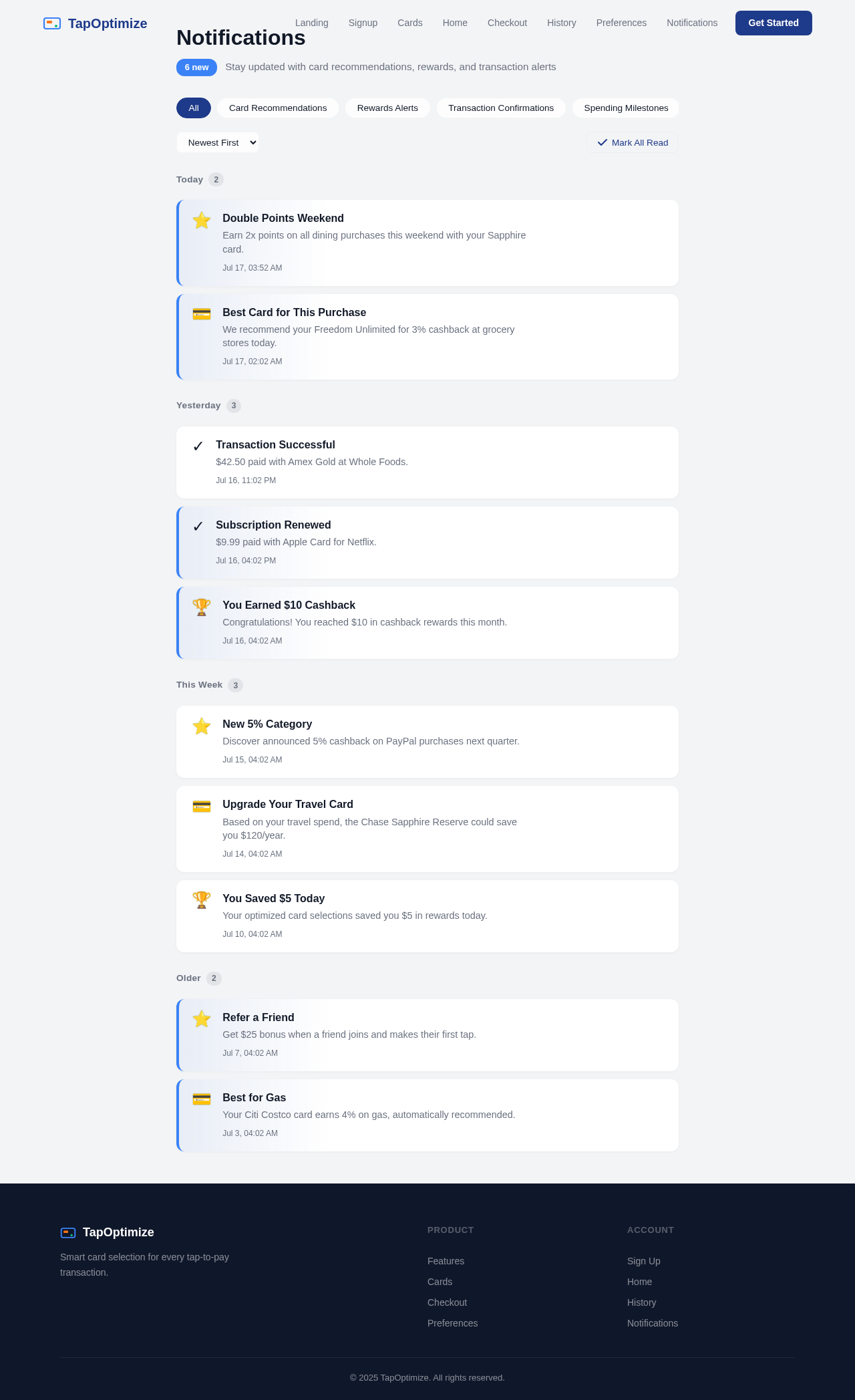 Notifications design preview