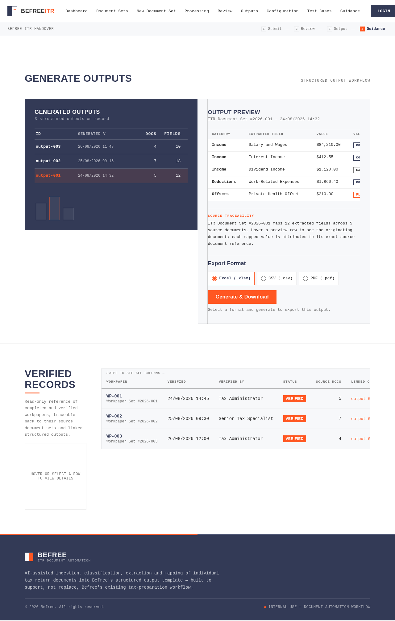 Outputs design preview