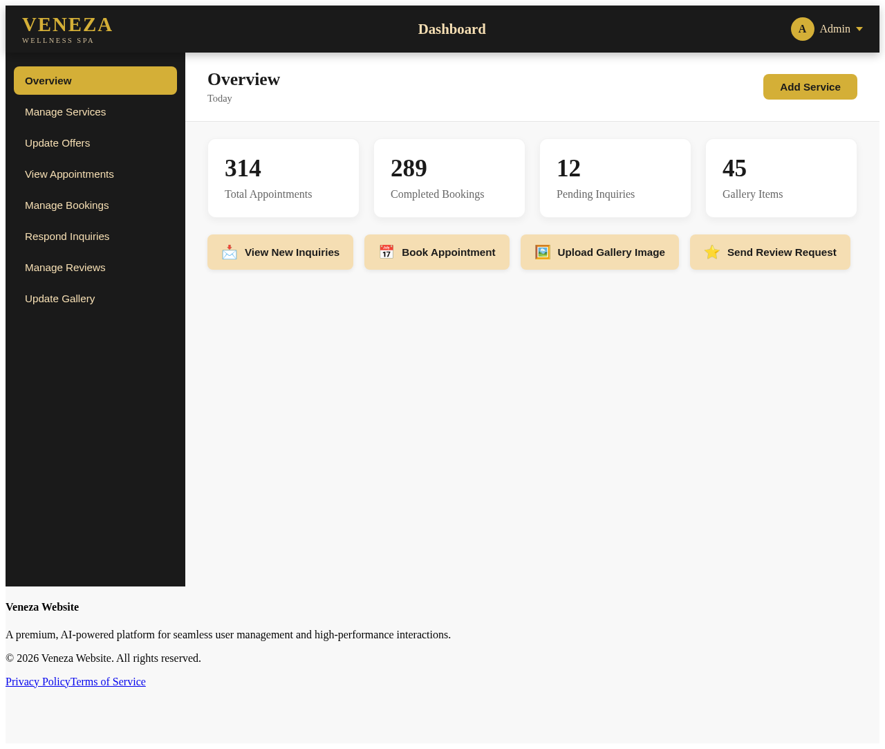 AdminDashboard design preview