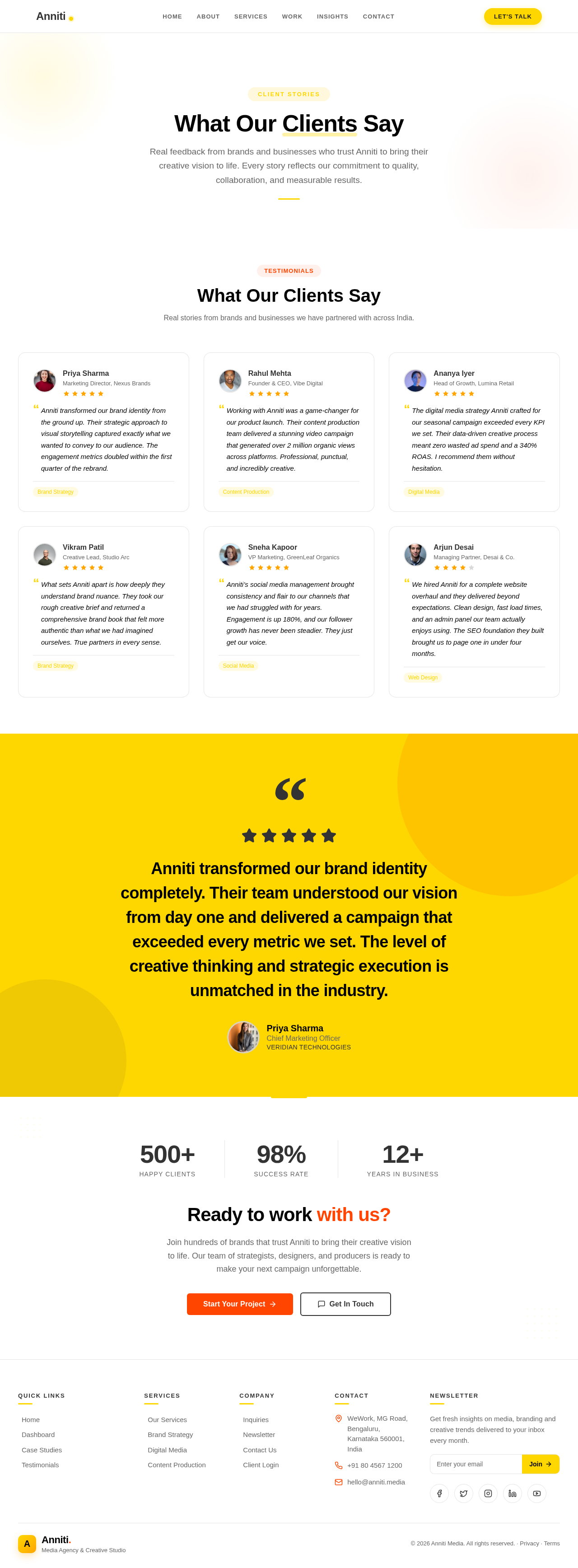 Testimonials design preview