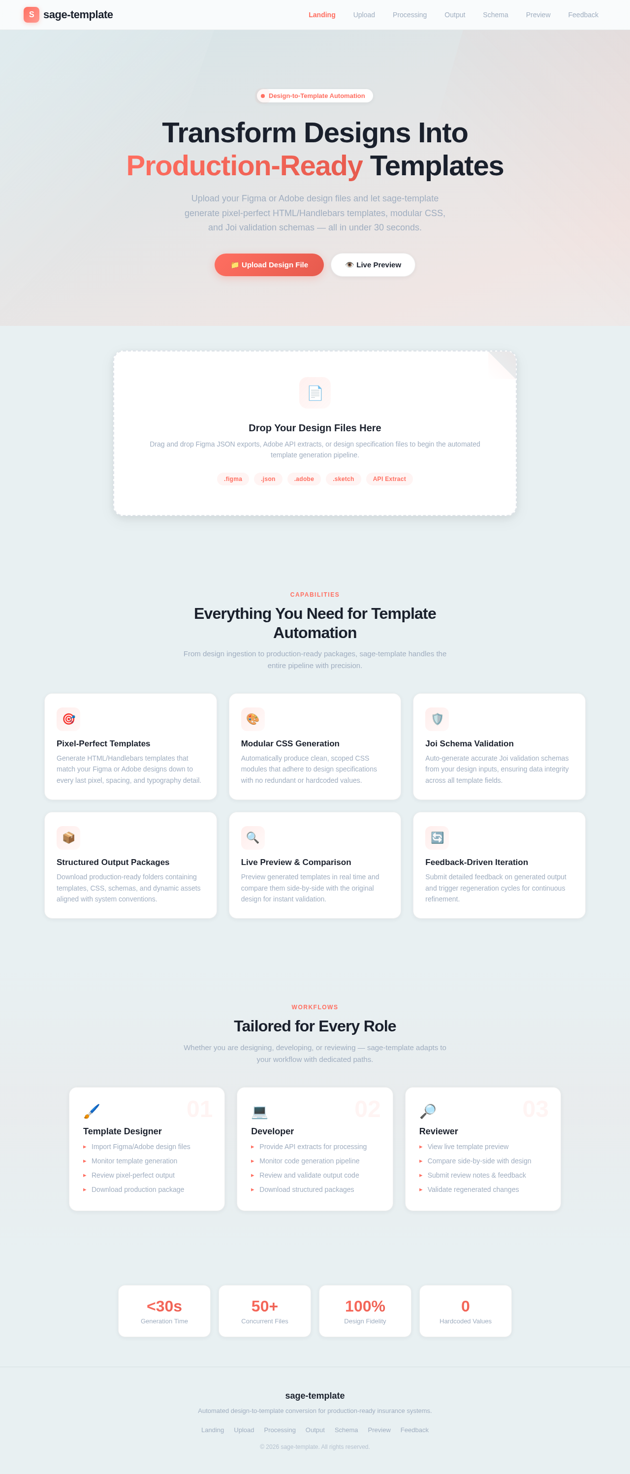 Landing design preview
