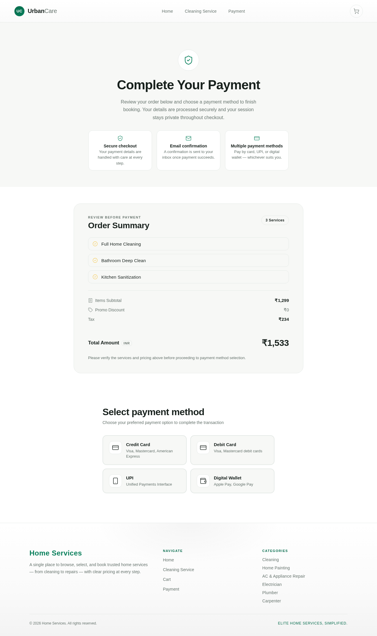 Payment Page design preview