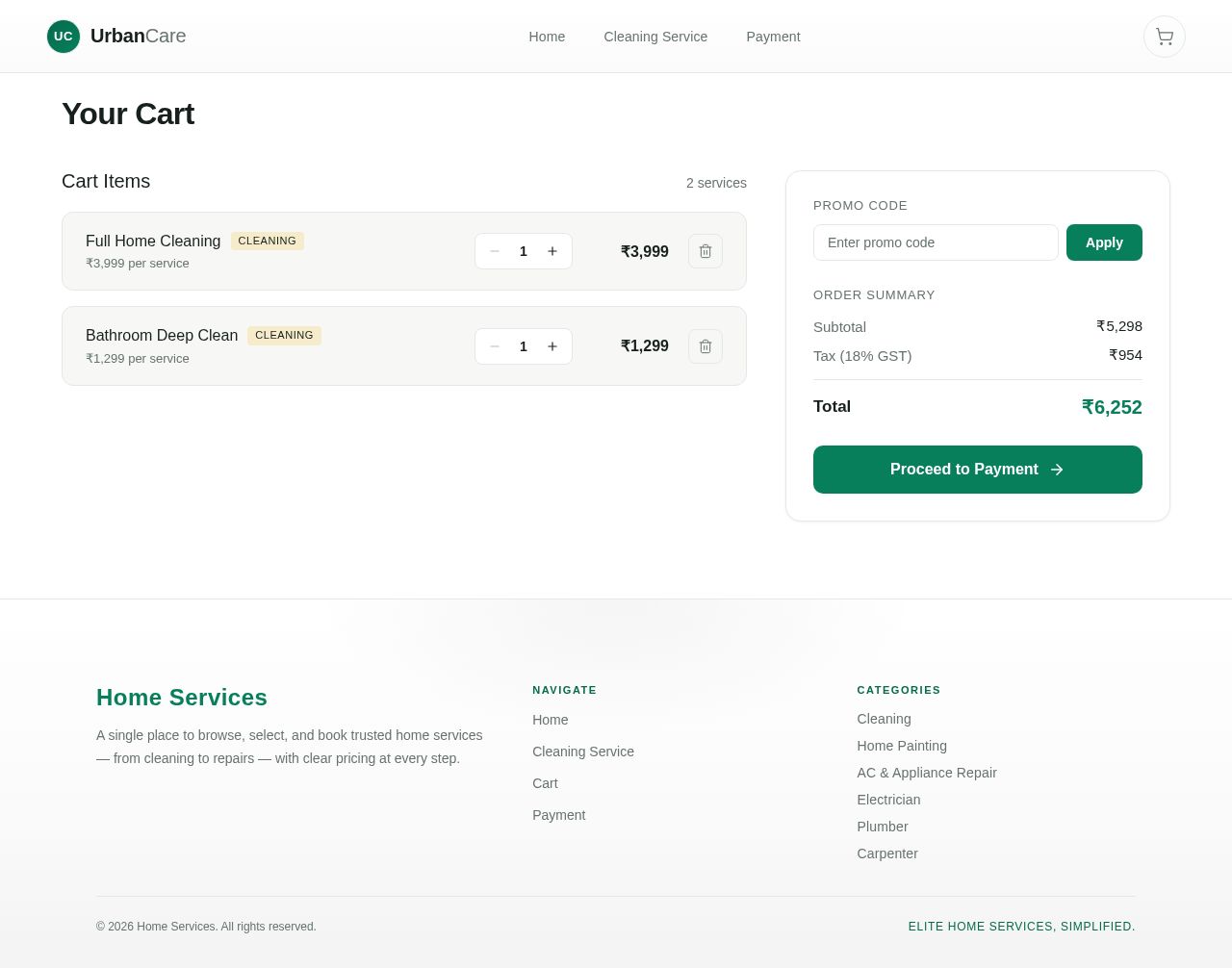 Cart Page design preview