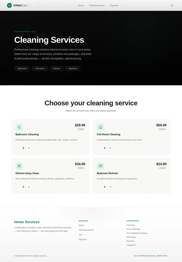 Cleaning Service Page