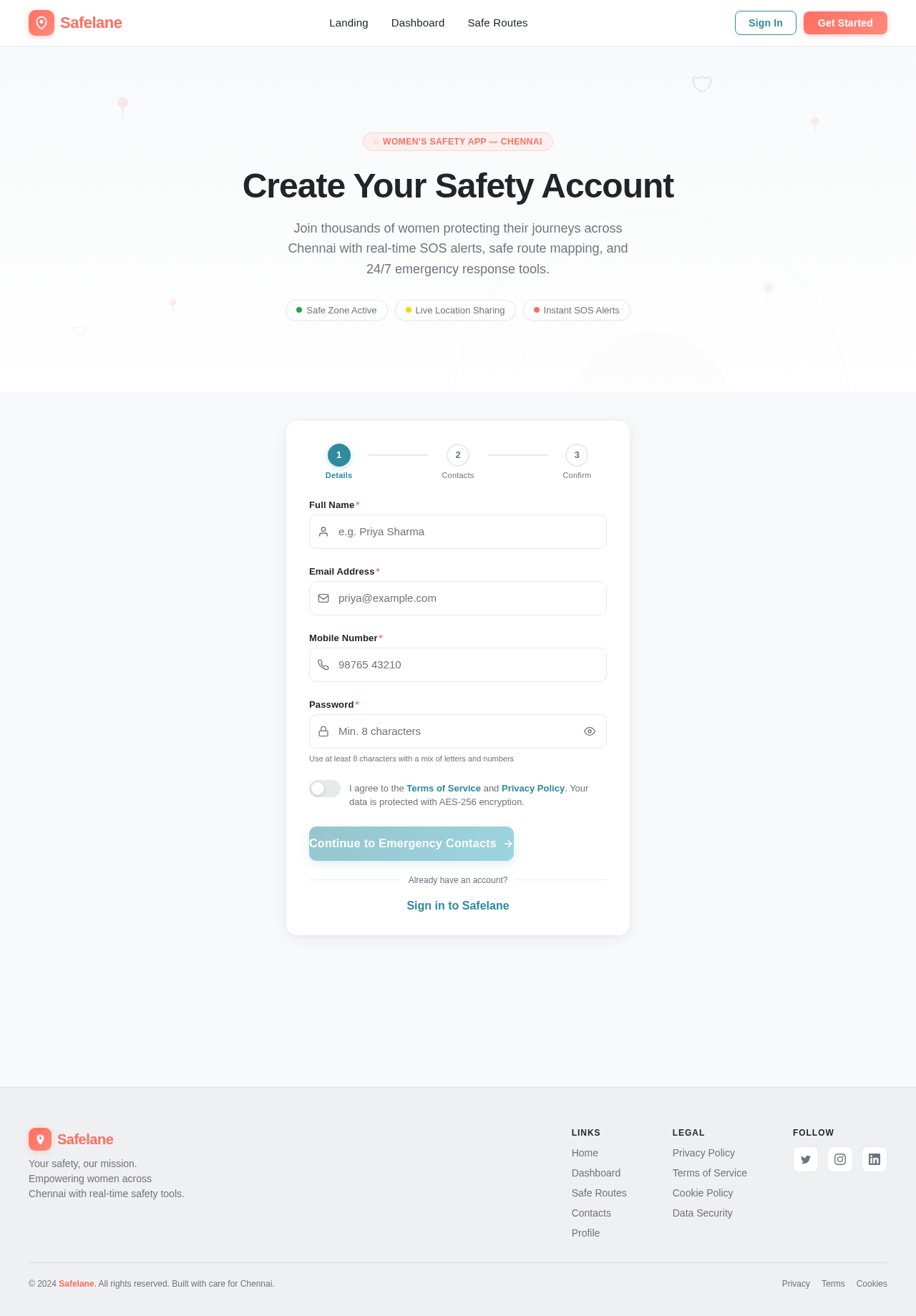 Signup design preview