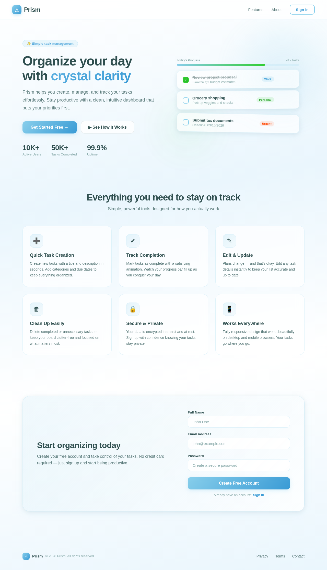 Landing design preview