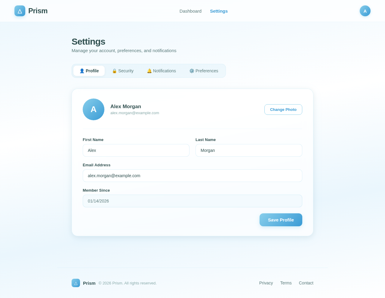 Settings design preview
