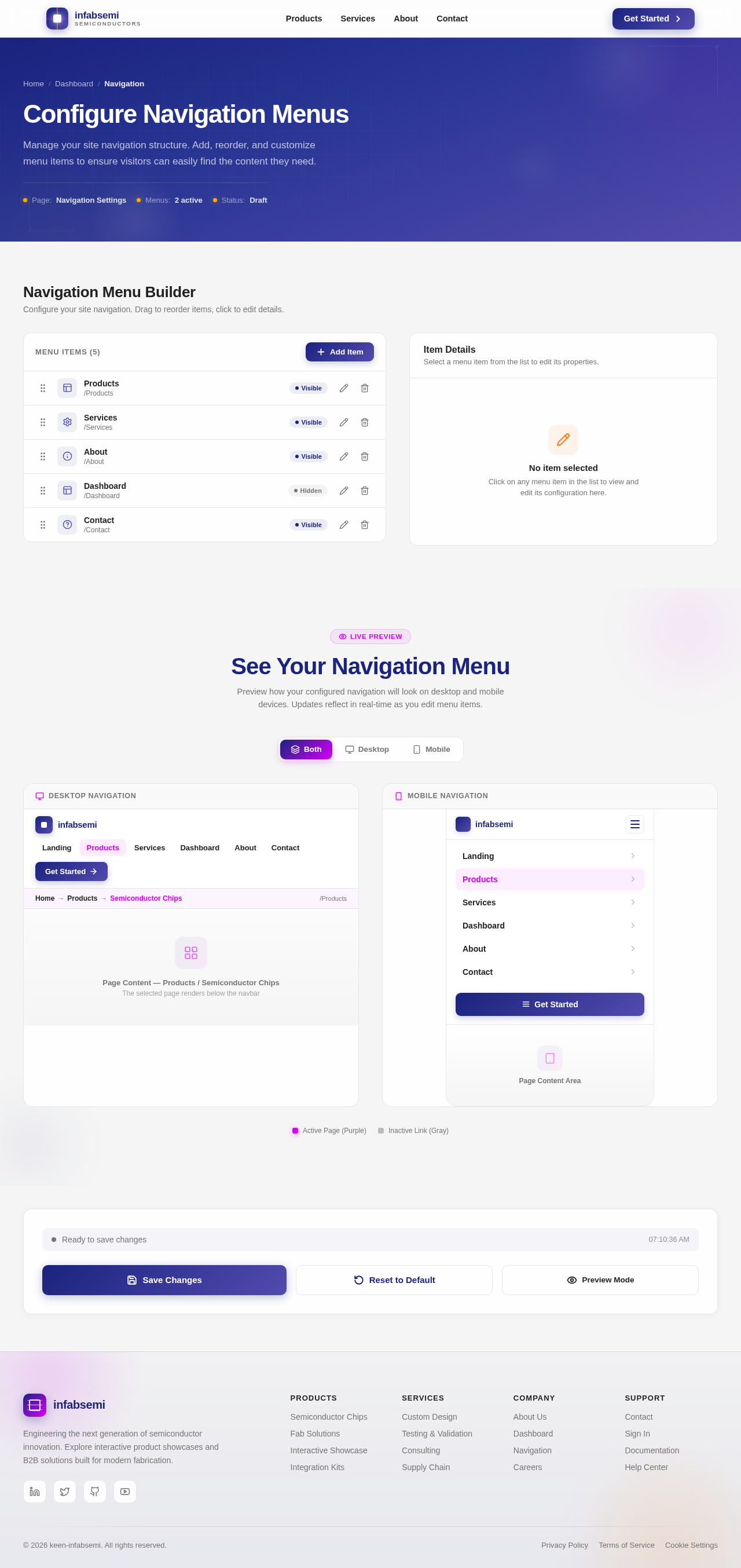 Navigation design preview