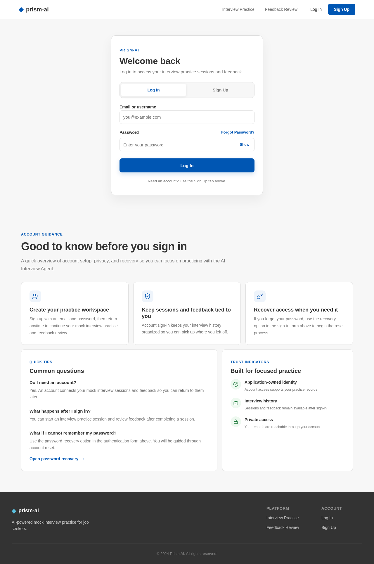 Authentication design preview