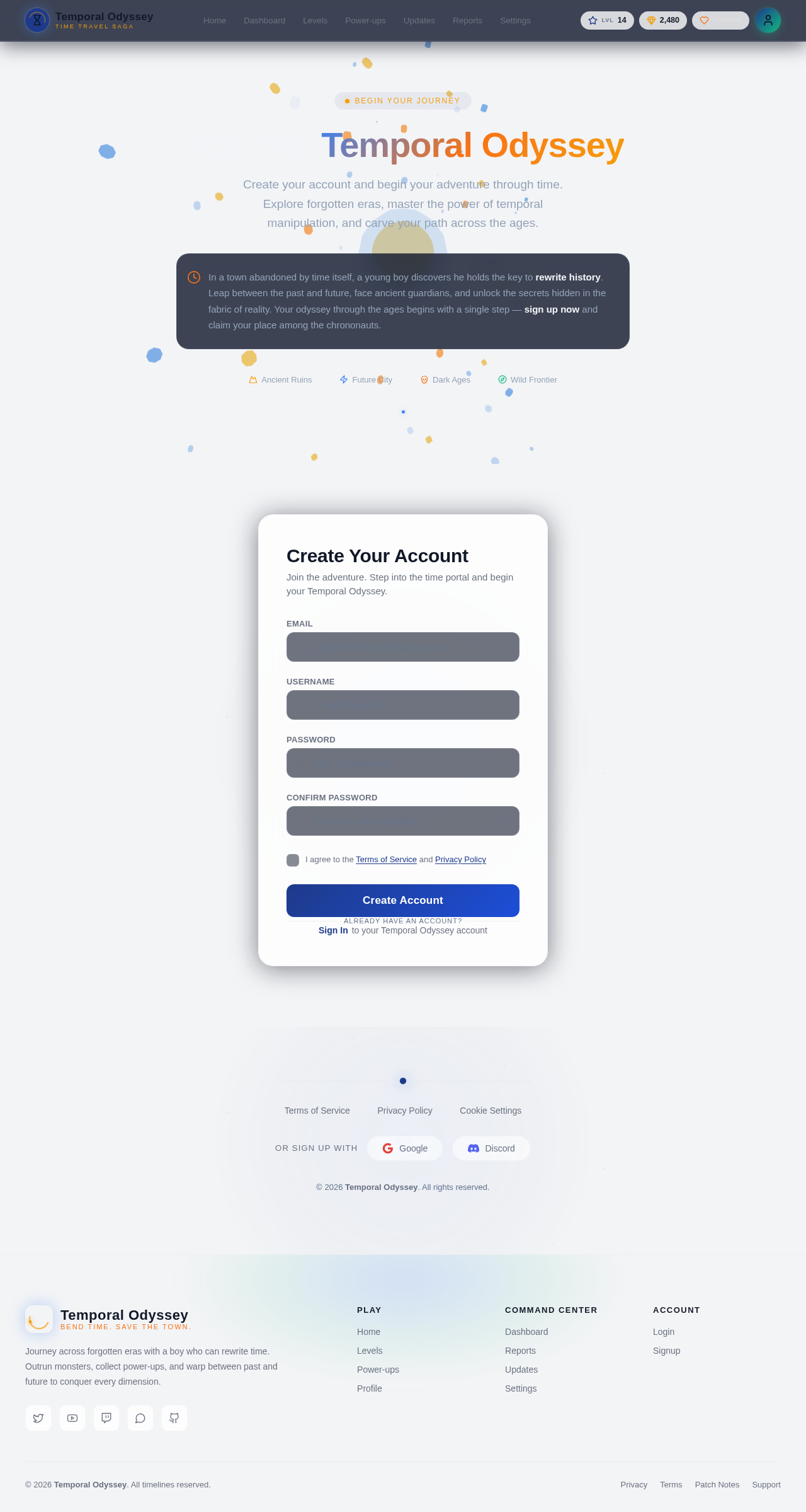 Signup design preview